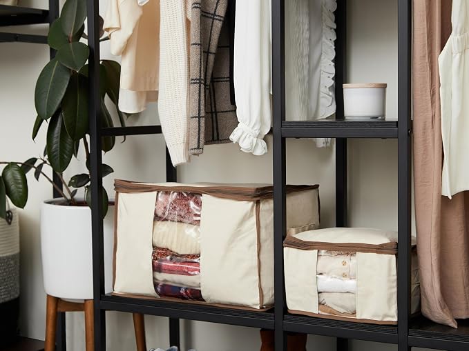 Covermates Canvas Storage Bag for Blankets, 29" W x 17" D x 16" H, Natural | label window, zipper closure, carrying handles, 3-year warranty - Image 4