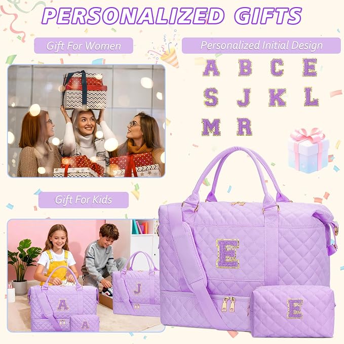 Gifts for Teen Girls Dance Weekender Bag for Girls (Purple,E) | Gifts for Teen Girls-Overnight Bags with Toiletry Bag-Weekender Bags with Shoe Compartment for Travel - Image 3