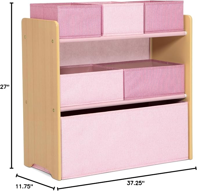 Delta Children - GapKids 6 Bin Toy Organizer - Greenguard Gold Certified, Blush Pink - Image 9