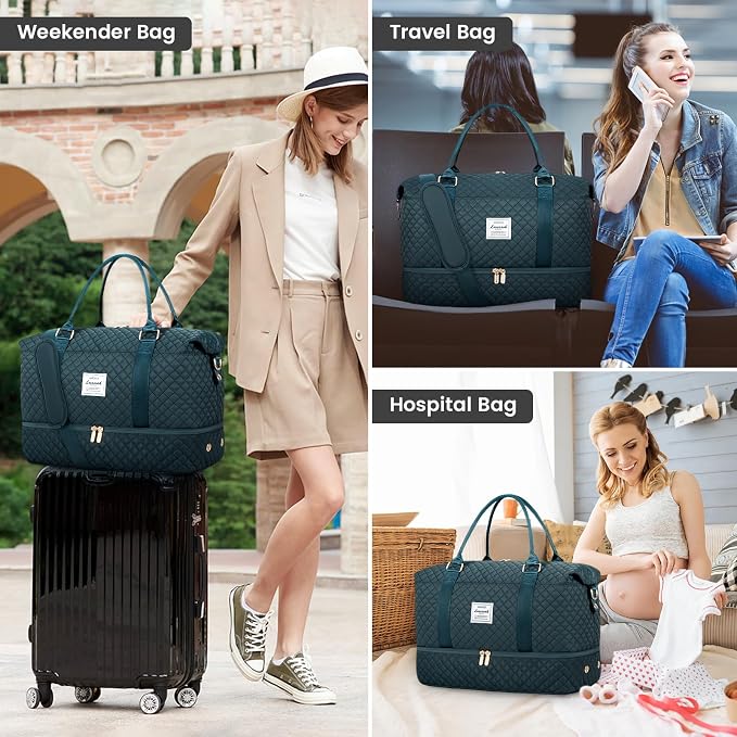 LOVEVOOK Travel Duffle Bag,Weekender Bags for Women with Shoe Compartment，Carry on Overnight Bag with Toiletry Bag,Gym Duffel Bag with Wet Pocket, Hospital Bags for Labor and Delivery - Image 6