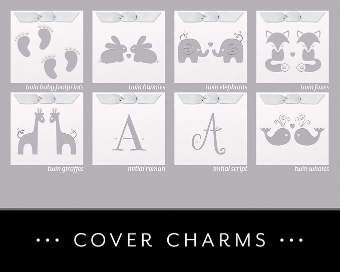 Personalized Twin Pregnancy Journal (8 Center Designs) - Hardcover Pregnancy Memory Book Customized with Babies’ Names, Nicknames or Phrase - Prompted Journal for New Moms (Gray Chevron + Gray) - Image 3