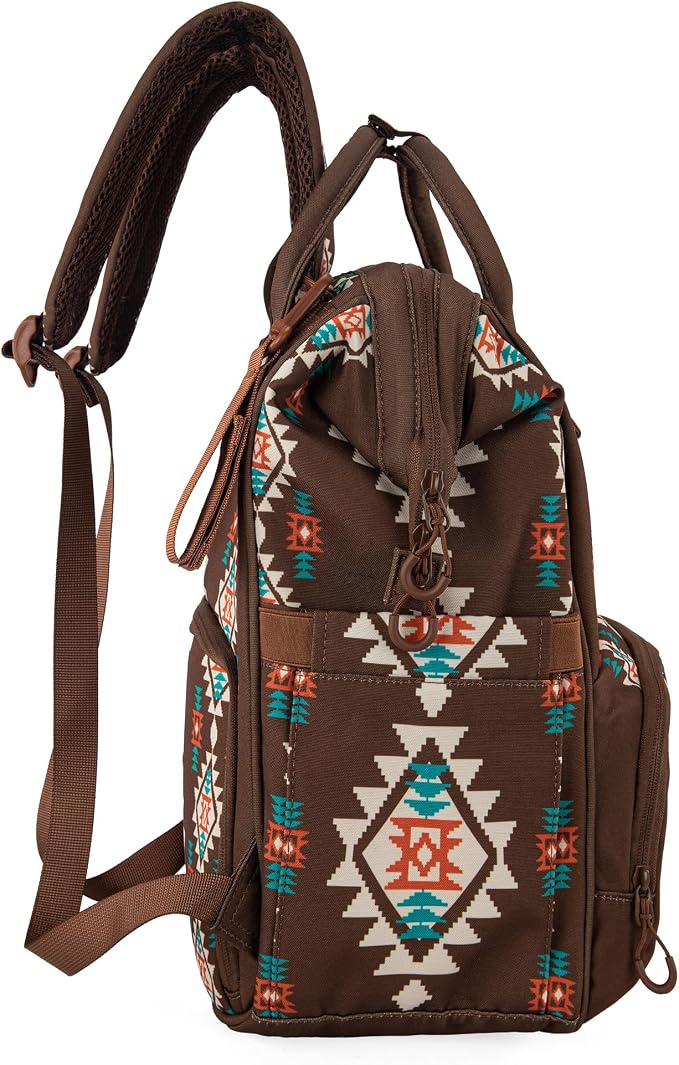 Montana West Wrangler Diaper Bag Backpack Aztec Callie Bag Travel Backpack Purses Western Multi-Function Baby Bags for Mom - Image 6