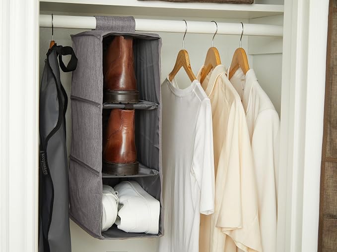 Covermates Hanging Shoe Organizer for Closet, 7" W x 13.5" D x 20.75" H | durable polyester construction, label window, 3-year warranty - Image 6