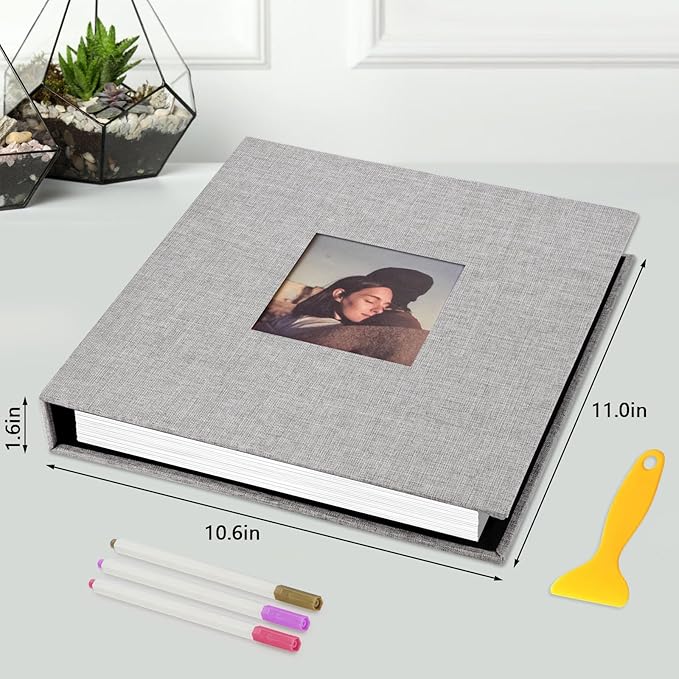 Zesthouse Photo Album Self Adhesive with Picture Display Window, 3-Ring Scrapbook Albums 60 Pages Holds 8x10 5x7 4x6 Photos, DIY Photo Book Ideal Gift for Family Wedding Baby - Image 2