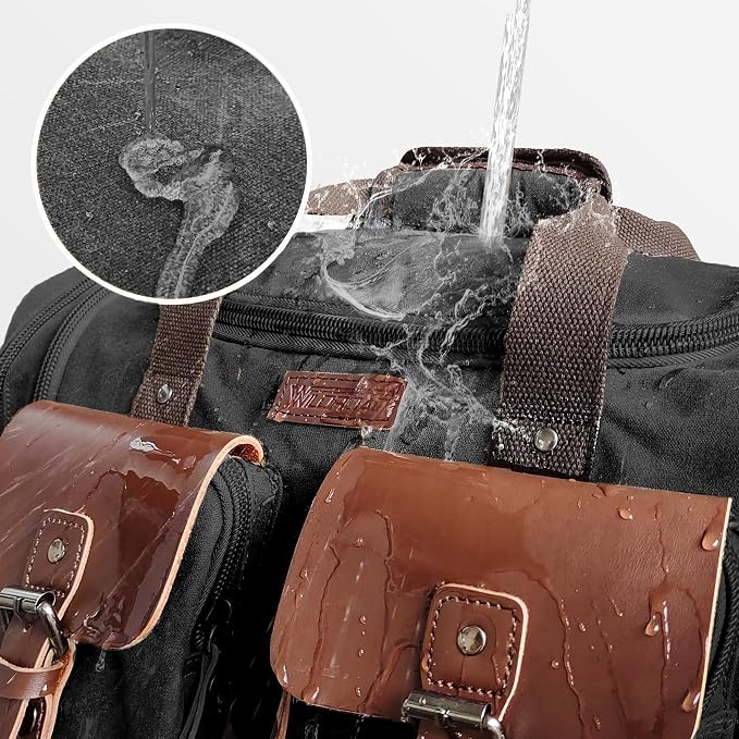 Wildroad Waxed Canvas Duffle Bag - 60L Weekender Overnight Travel Bag | Gifts for Men, Holiday Birthday Gift for Dad, Husband & Partner, Carry-on Size - Image 3