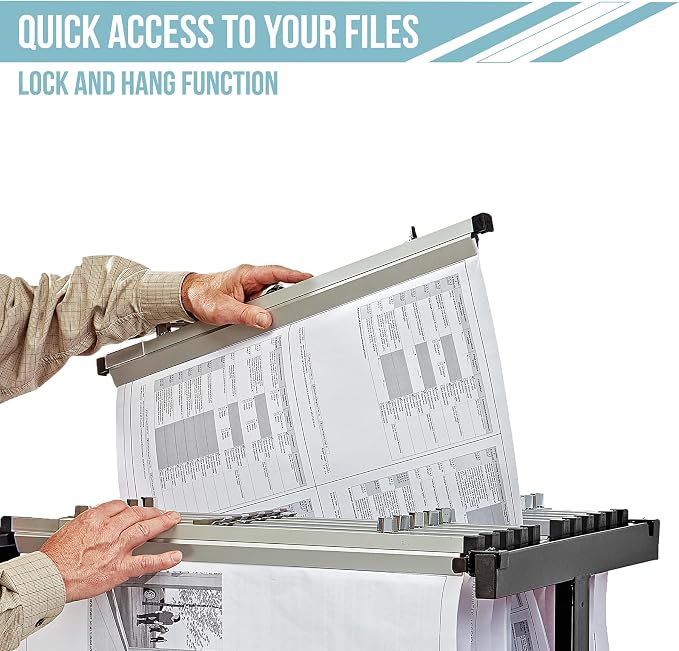 Adir Blueprint Rack and Clamps - 12 Pack of 36 Inch Blueprint Clamps and Mobile Blueprint Rack - Heavy-Duty Large Document Storage Solution for Blueprints, Posters, Maps, & Construction Plans - Image 5