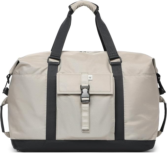 Duffel with Utility Pouch, 40L Weekender Overnight Bag with Shoe Compartment for Travel and Sports (Grey and black) - Image 2