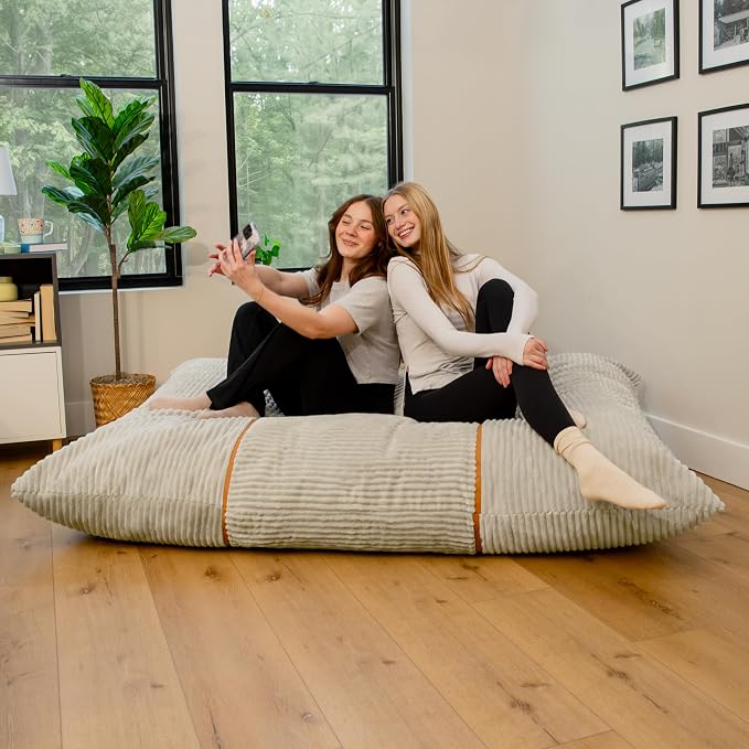Big Joe Turnabout 3-in-1 Convertible Bean Bag Chair, Vanilla Latte - Image 7