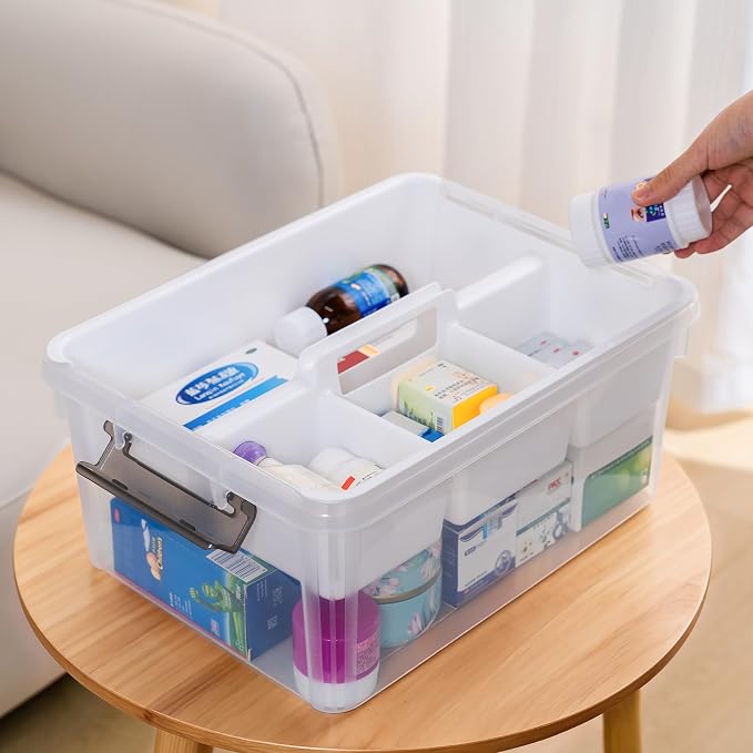 Citylife 17 QT Clear Craft Organizers and Storage Box with Handled Tray | Stackable Art Supply Organizer Storage Bins with Lids for Craft, Beads, Markers, Sewing, Tools, Playdoh, Coloring Books, - Image 6