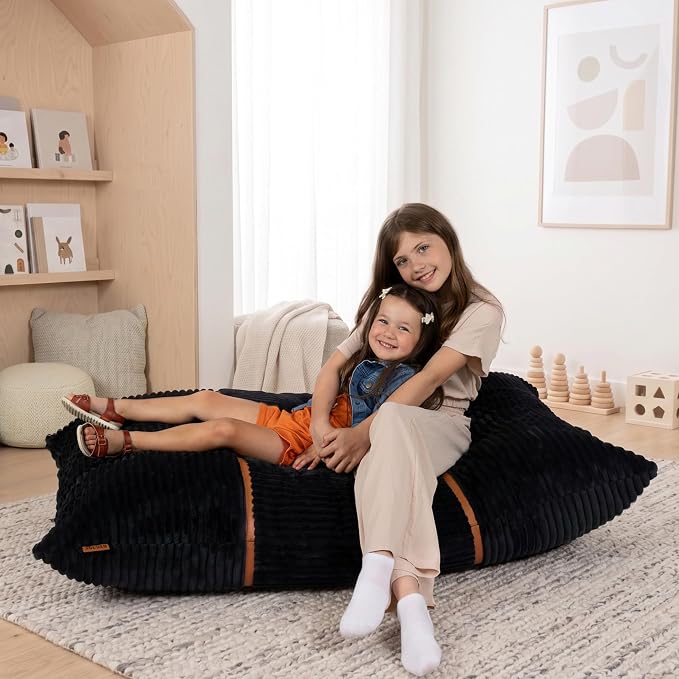 Big Joe Turnabout 3-in-1 Convertible Kids Bean Bag Chair, Black Licorice - Image 7