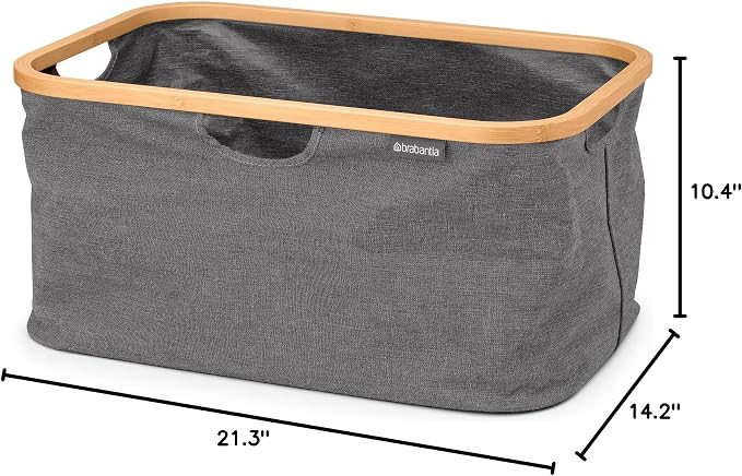 Brabantia - Foldable Laundry Basket 10.6 Gal - Water Resistant Hamper for Wet & Dry Laundry - Storage Basket for Clothes & Linen - Bamboo Rim for Easy Grip - Garment Washing - Pepper Black - Image 11