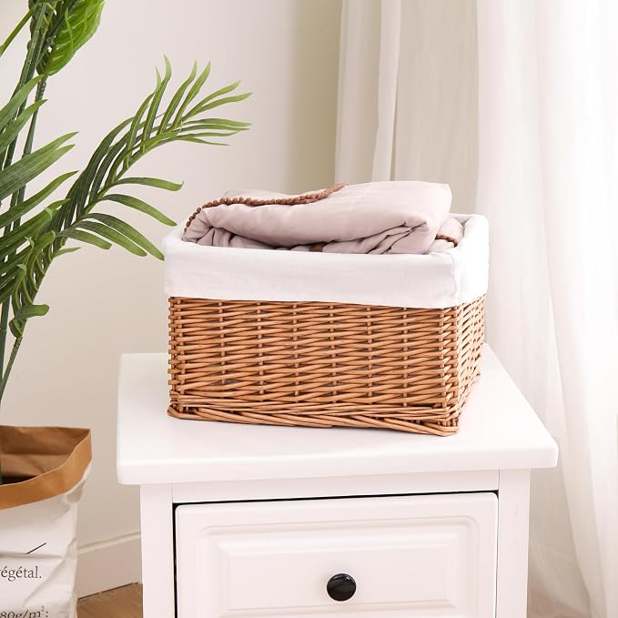 Handwoven Willow Storage Basket with Removable Cotton Liner – Eco-Friendly Organizer for Home Décor - Image 6