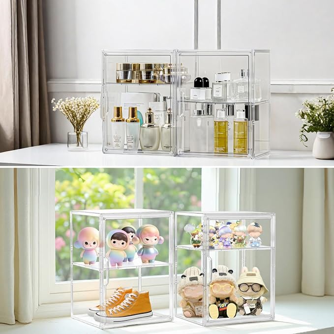 Attelite X-Large Acrylic Display Case Boot Shoe Storage Boxes 2 Pack | Clear Shoe Organizer,Acrylic Display Case 2 Tiers,Easy Assembly,Thickened Plastic,Stackable Design,Magnetic Door - Image 7