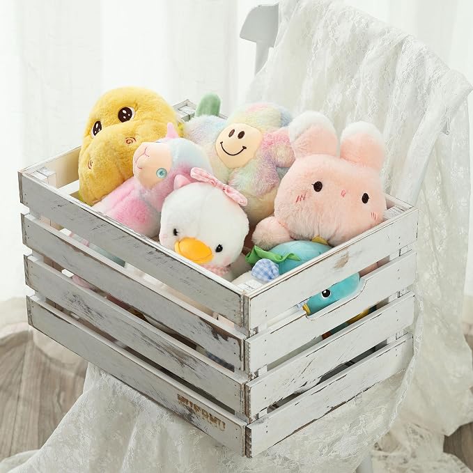 White Wooden Crates are Suitable for Storage, Milk Crates, Wine Crates, Festival Decorations, Camping, and Other Multi-Purpose. They are Sturdy and Durable, set of 2 Length of 17.7 inches. - Image 6