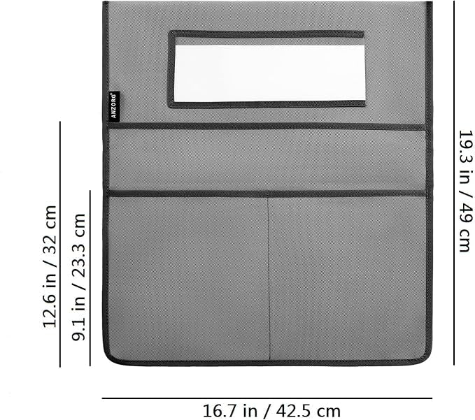 Chairback Buddy Pocket Chart Back of Chair Organizer for Classroom with Name Tag Pocket (GREY-12 PACK) - Image 8