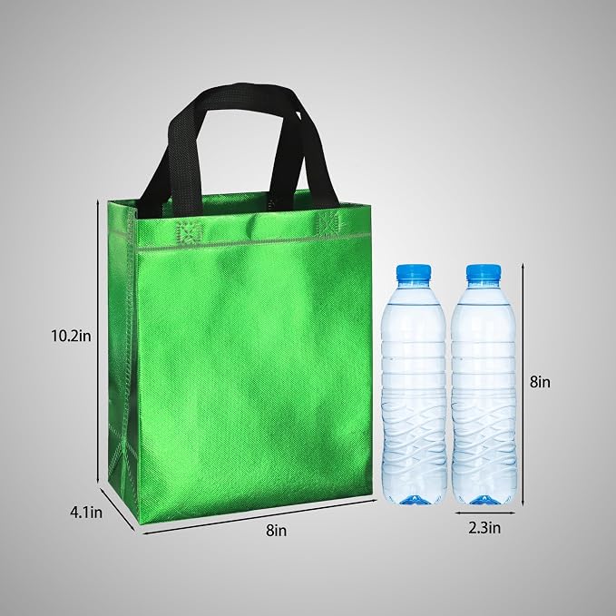 BLEWINDZ 100 Medium Reusable Gift Bags with Handles - Ideal Party Favors & Shopping Bags (10 Colors) - Image 4