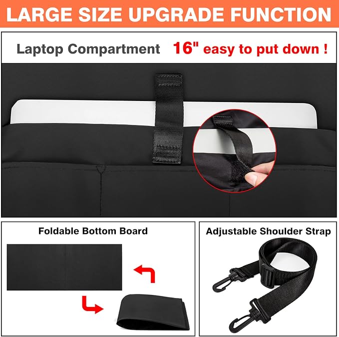 IBFUN Utility Tote Bag with 24 Pockets, Large Teacher Travel Tote for Women | Large Work Tote Bag 2pcs with Zipper for Travel Daily School Teacher Nurse, Large Lightweight Laptop Shoulder Bag Handbag - Image 5