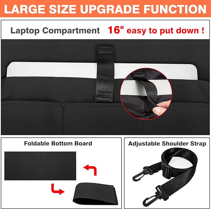IBFUN Utility Tote Bag with 24 Pockets, Large Teacher Travel Tote for Women | Large Work Tote Bag 2pcs with Zipper for Travel Daily School Teacher Nurse, Large Lightweight Laptop Shoulder Bag Handbag - Image 5