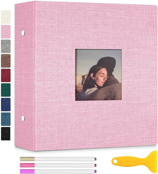 Zesthouse 18 In Photo Album Self Adhesive with Picture Display Window, 3-Ring Scrapbook Albums 60 Pages Holds 10x12 8x10 5x7 4x6 Photos, DIY Photo Book Ideal Gift for Family Wedding Baby by Zesthouse