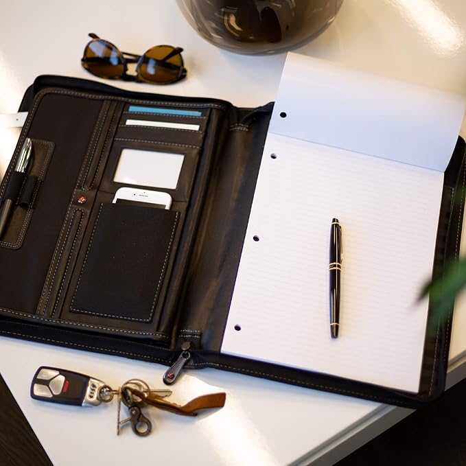 Wenger Concept Zippered Padfolio, Padded Document Organizer, Black - Image 7