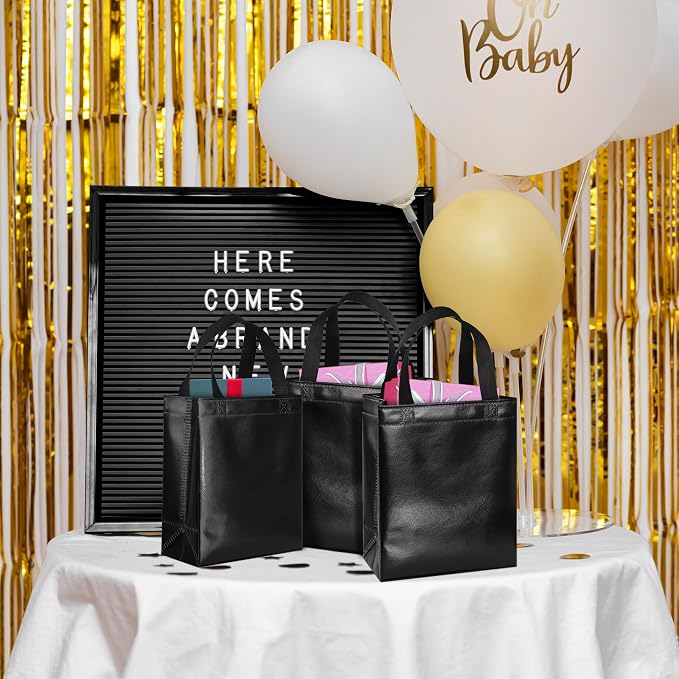 BLEWINDZ 100 Medium Reusable Gift Bags with Handles - Ideal Party Favors & Shopping Bags (10 Colors) - Image 5