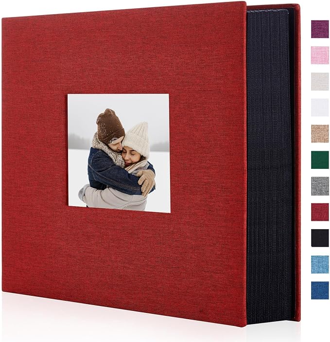 Photo Album 6x4 1000 Pockets Slip in Large Capacity Album for Family Wedding Anniversary Linen Album Book Holds 1000 Horizontal and Vertical 10x15cm Photos(1000 Pockets, Red) by Miaikoe