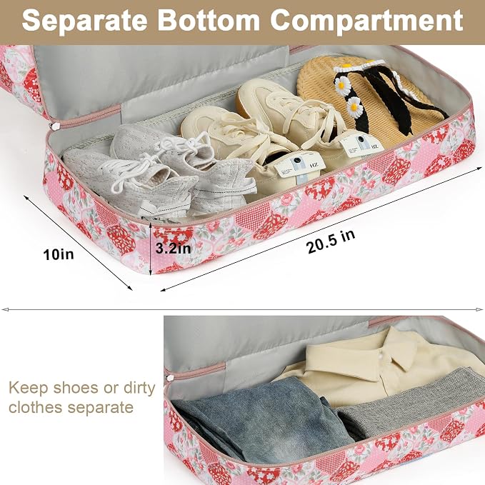 Weekender Bags for Women, 21" Travel Duffle Bag with Shoe Compartment | 3PCS Carry On Overnight Large Duffel Bag with Crossbody Bag and Toiletry Bag for Weekend Travel Gym Hospital Business Trip - Image 5