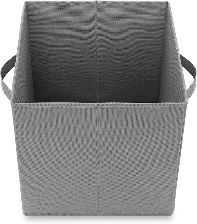 Casafield Set of 12 Collapsible Fabric Cube Storage Bins, Gray - 11" Foldable Cloth Baskets for Shelves, Cubby Organizers & More - Image 4