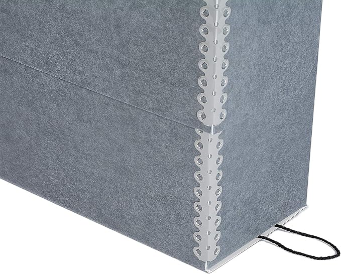 Lineco Archival Document Storage Box, Gray, 12.5" x 10.5" x 5" | Letter-Sized, Metal Edge, Acid-Free Boxboard Case, Organize Files, Prints, Photos, Pack of 2 - Image 4