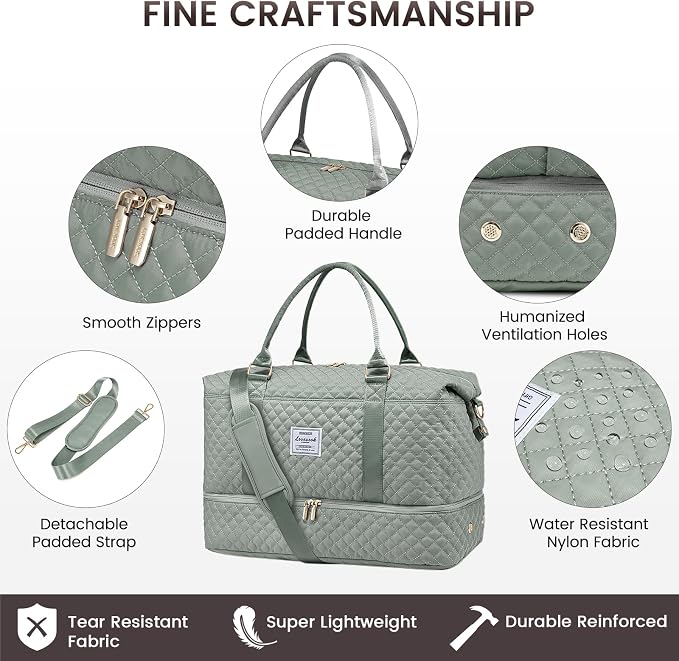 LOVEVOOK Travel Duffle Bag,Weekender Bags for Women with Shoe Compartment，Carry on Overnight Bag with Toiletry Bag,Gym Duffel Bag with Wet Pocket, Hospital Bags for Labor and Delivery - Image 5