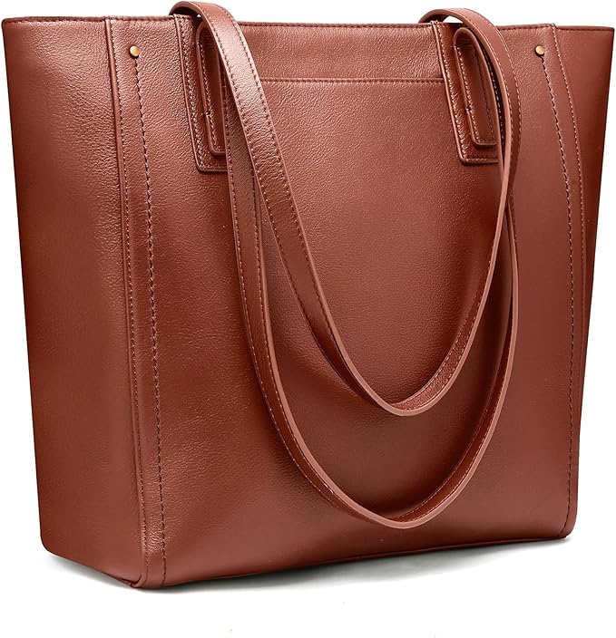 Genuine Leather Work Tote Bag for Women Large Vintage Tote Bag with Zipper Leather Purse and Handbags by Morriloom