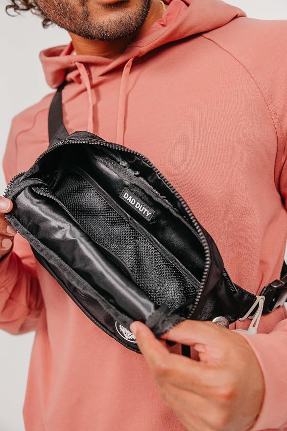Fanny Pack Diaper Bag for Dads - Small Hands-Free Diaper Fanny Pack for Men | Water-Resistant Mini Dad Diaper Bag Fits Diapers, Full Wipes Pack, Snacks & Phone - Image 5