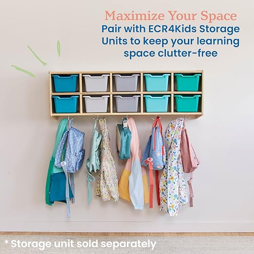 ECR4Kids Scoop Front Storage Bins, Multipurpose Organization, Contemporary, 10-Piece | Durable plastic, GREENGUARD Gold Certified, 1.2 gallon capacity, lightweight & nestable, built-in handle, classroom/home use - Image 5
