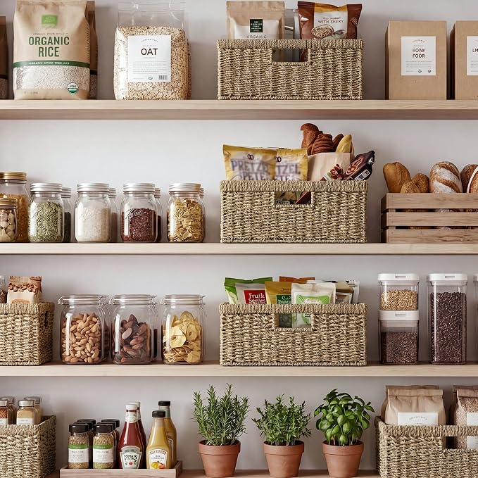 StorageWorks Wicker Storage Baskets for Shelves, Seagrass Basket, 1-Pack | Large Wicker Baskets for Organizing, Seagrass Storage Baskets, Seagrass Baskets for Storage, Woven Basket for Storage - Image 2