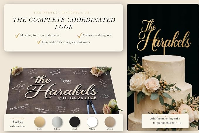 Personalized Last Name Guest Book, Unique Guest Book Sign, Custom Alternative Guest Book, Wooden Guest Book, Wedding Ceremony Guestbook Sign (Design 11) - Image 6