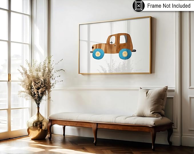 Poster Master Kid's Toy Car Print - Nursery Poster - Toddler Art - Playroom Housewarming Gift - Minimal Nursery Wall Art - Boho Kid's Room or Boy's Bedroom Decor - 11x14 UNFRAMED Wall Art