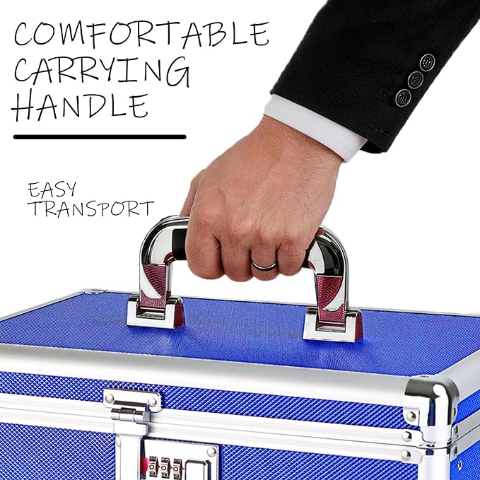 Hanging File Box for Letter, All-in-one set with 10 Folders | Portable Locking Filing Storage Box with Handle & Shoulder strap, Lockable File Cabinet Documents Safe, Lockbox Doc Organizer - Image 6