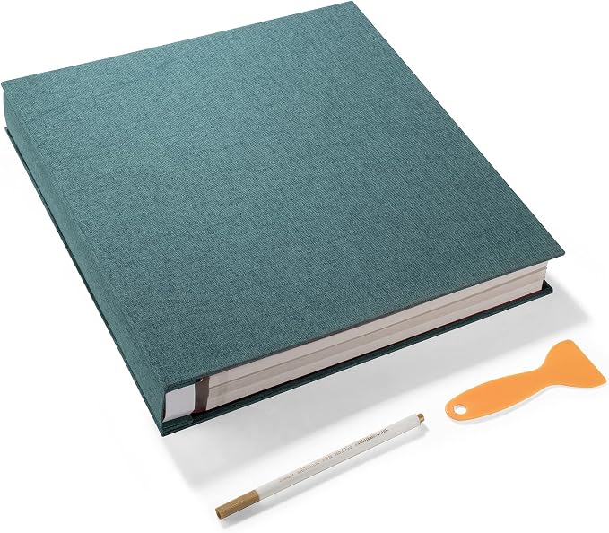 Super Large Photo Album Self Adhesive Scrapbook Album for 4×6 5×7 8×10 10×12 or Bigger Pictures DIY Magnetic Linen Cover Album 80Sheets/160Pages DIY Photo Album(Dark Green) by HoneyTolly