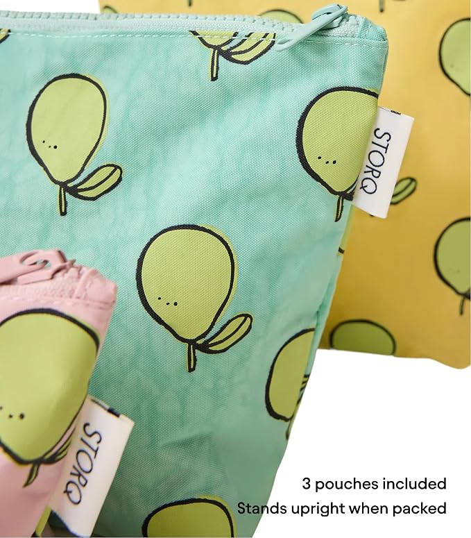 Zipper Pouch 3 Piece Set Diaper Bag Organizer for Baby Essentials | Stand up gusseted nylon pouches that fold flat when empty. Reusable on the go travel storage for snacks clothes toys and more - Image 4