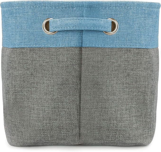 Sorbus Cubby Storage Organizer 15 Inch - Big Sturdy Collapsible Storage Bins with Dual Handles - Foldable Baskets for Organizing - Decorative Storage Bins for Shelves at Home & Office - 3 Pack| Aqua - Image 6
