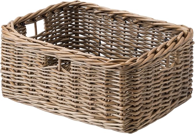 StorageWorks Pantry Baskets, Willow Storage Baskets for Organizing, Shelves, Pantry Organizers and Storage, Light Brown, 15" L x 11" W x 6 ¾"H by StorageWorks