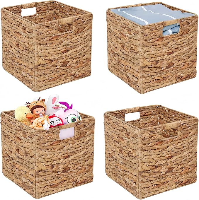 11x11in Storage Baskets 4 Pcs Storage Bins for Cube Shelf,Handwoven Laundry Organizers by JGJCYO9