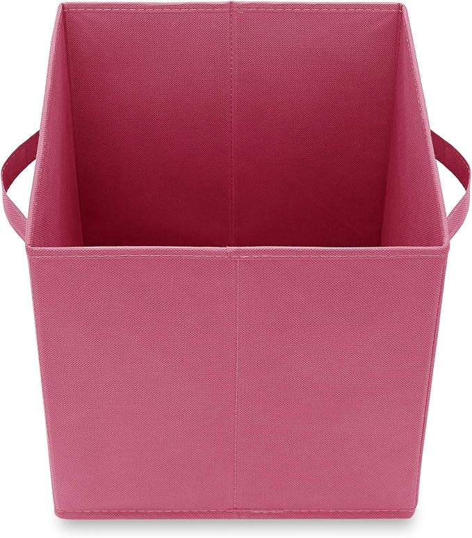 Casafield Set of 12 Collapsible Fabric Cube Storage Bins, Hot Pink - 11" Foldable Cloth Baskets for Shelves, Cubby Organizers & More - Image 4