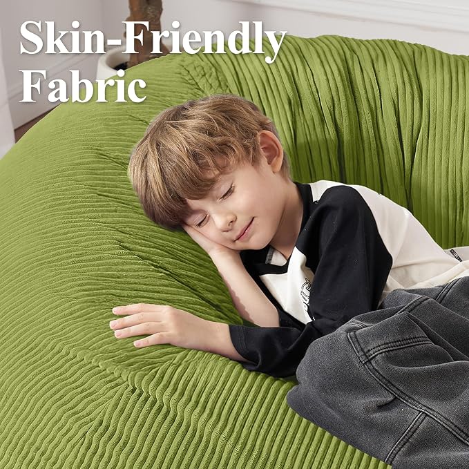 3FT Bean Bag Chair for Adults,3' Big Teardrop Beanbag with Filler | Beanbag Chair with Memory Foam Filled,Bean Bags with Handy Handle&Machine Washable Cover for Living Room,Bedroom-Green - Image 7