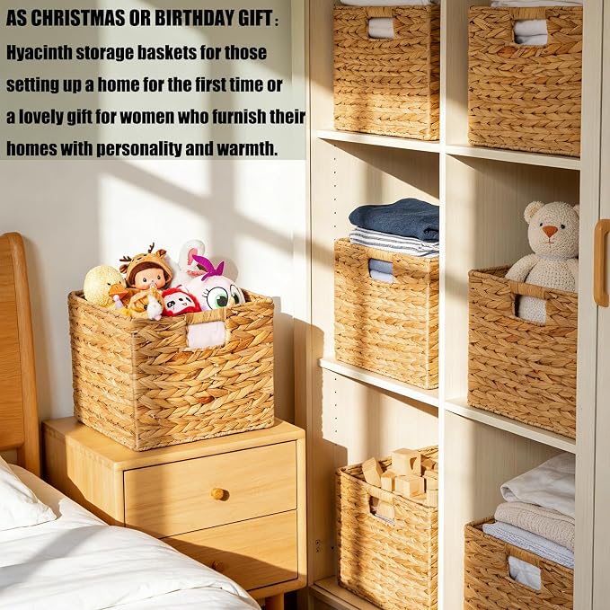 11x11in Storage Baskets 4 Pcs Storage Bins for Cube Shelf,Handwoven Laundry Organizers - Image 7