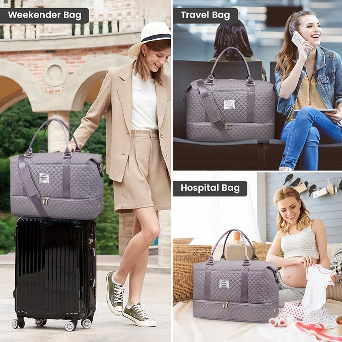 LOVEVOOK Travel Duffle Bag,Weekender Bags for Women with Shoe Compartment，Carry on Overnight Bag with Toiletry Bag,Gym Duffel Bag with Wet Pocket, Hospital Bags for Labor and Delivery - Image 2