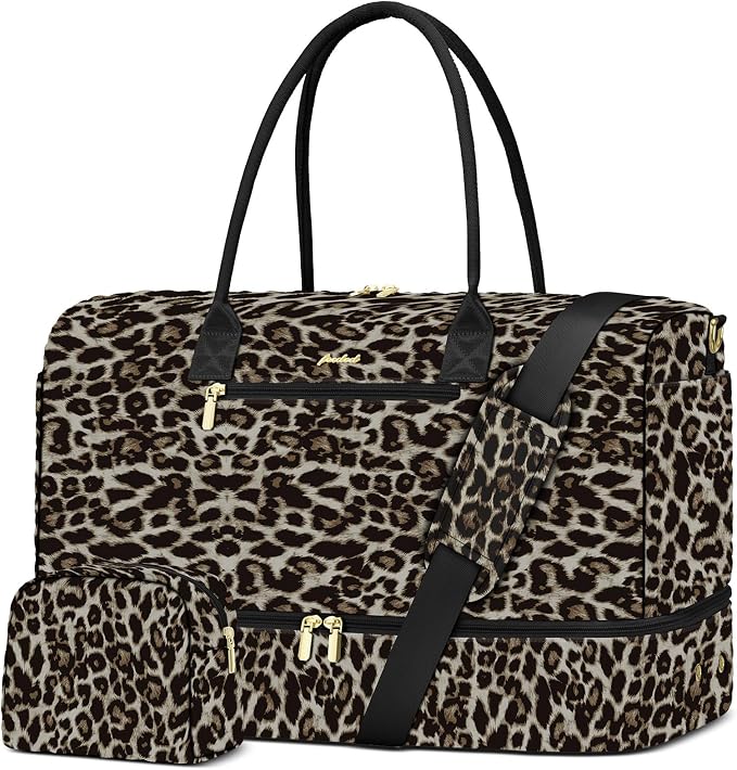 Travel Weekender Bags for Women: Duffel Bag with Shoe Compartment Overnight | 40L Capacity for 5 Day Trip Waterproof Durable Toiletry Bag Wet Pocket for Damp Items Suitable for Weekend Trips Hospital by FOCDOD