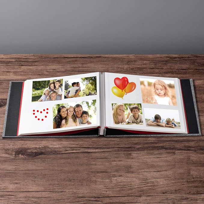 Grey Photo Album Self Adhesive Scrapbook Album for 4×6 Photos/Pictures DIY Linen Cover Album 15 Sheets/30 Blank Pages for Family Wedding, Birthday, Christmas, Anniversary - Image 2