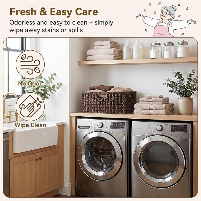 GRANNY SAYS Large Wicker Basket, Decorative Woven Basket for Storage, Waterproof Storage Basket Organizer, Wicker Storage Basket for Organizing, Brown Basket, 1-Pack | Waterproof Plastic Storage Basket Organizer, Wicker Storage Basket for Organizing, L... - Image 3