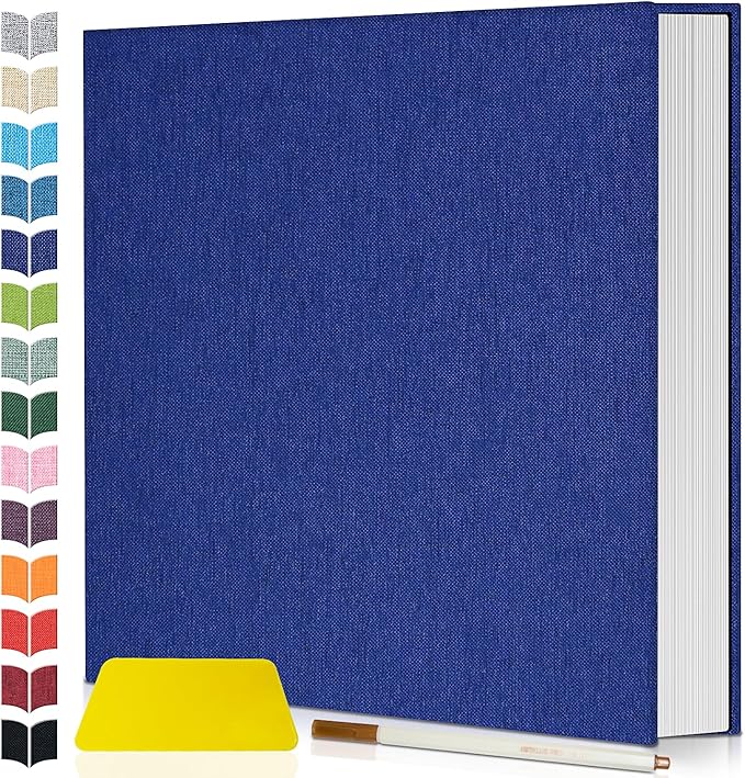 Artfeel Photo Album Self Adhesive Scrapbook,Large Photo Book for 4x6,5x7,8x10 Pictures,DIY Album for Baby Wedding Family Travel Birthday,with Metallic Pen and Scraper by Artfeel
